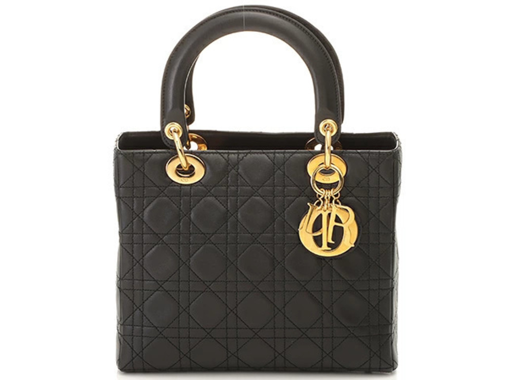 Christian Dior Lady Cannage Handbag Black